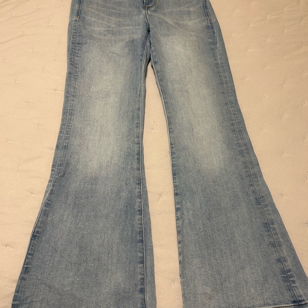 Express Blue Flare Wide Leg Jeans